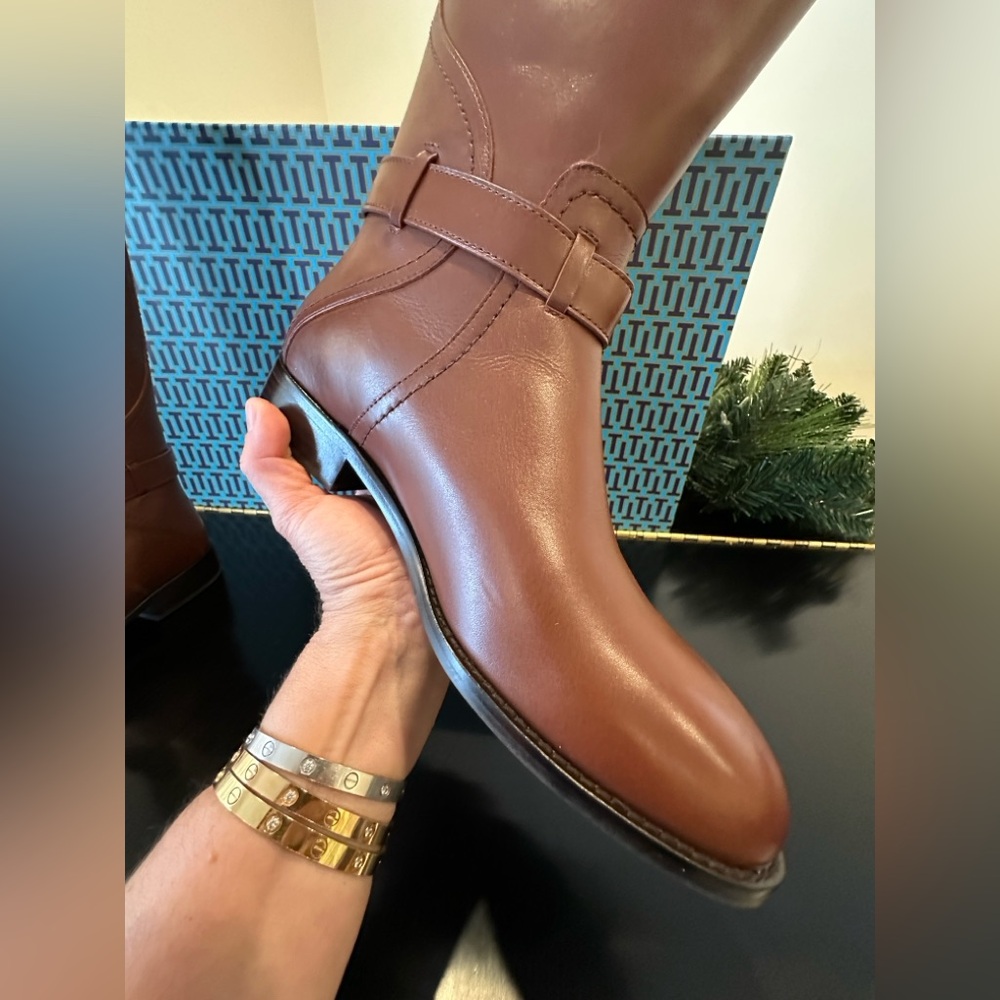 NWT luxury minimalist authentic equestrian Tory Burch 20 MM Adeline Riding Boots - Picture 17 of 17